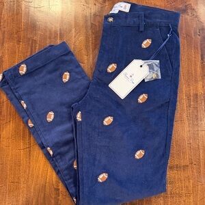 Super Bowl! Classic Prep Navy Football Print Kids Casual Pants